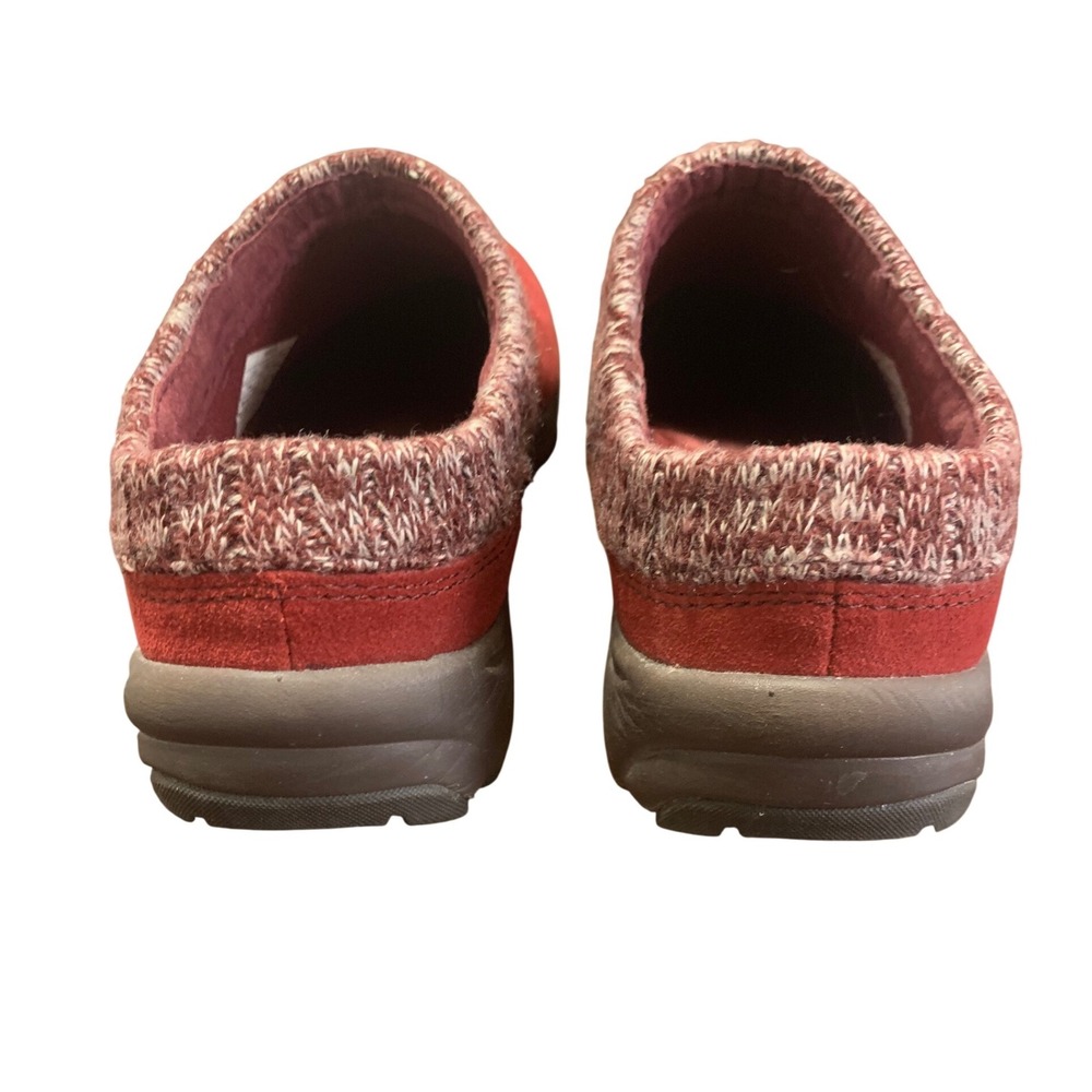 Vionic Arbor Red Suede Knit Collar Slip On Mules Clogs 8 Orthotic Support - Picture 4 of 6